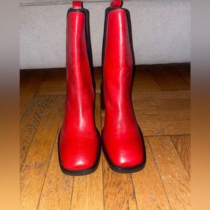 Brand new red boots
